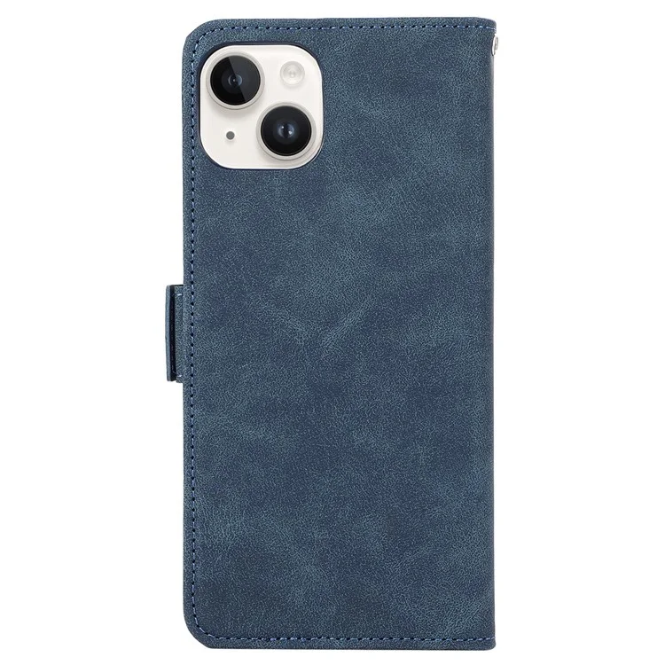 ABEEL For iPhone 14 Case Leather Drop Protection Phone with Side Magnetic Closure - Blue