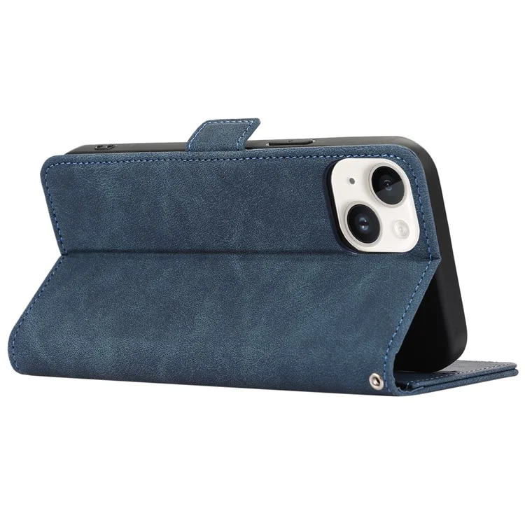 ABEEL For iPhone 14 Case Leather Drop Protection Phone with Side Magnetic Closure - Blue