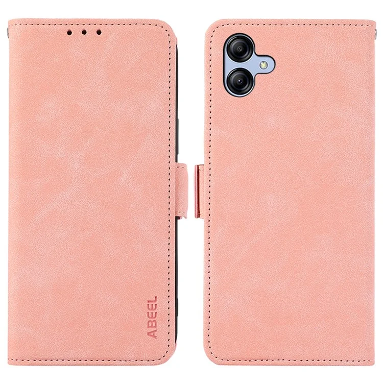 ABEEL Para Samsung Galaxy A05 4G Case RFID Blocking Wallet Drop-proof Leather Phone Cover - Pink