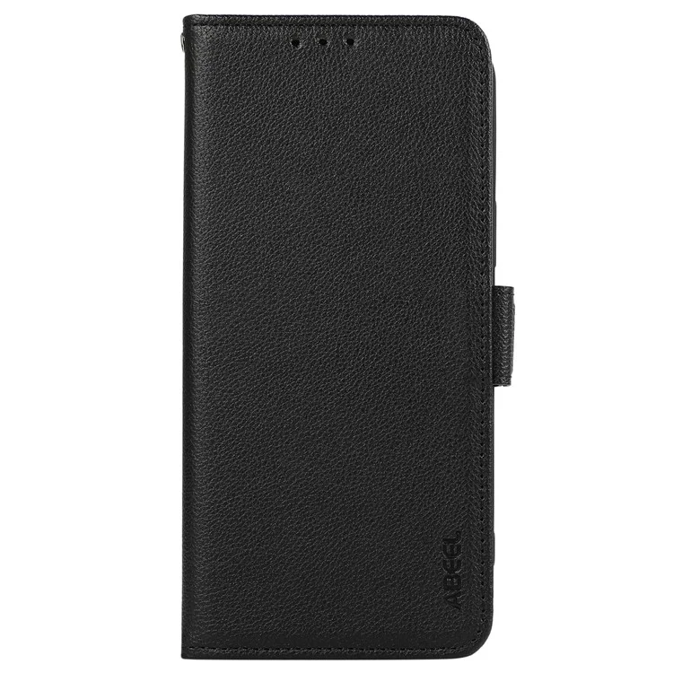 ABEEL For iPhone 13 Pro RFID Blocking Leather Case Litchi Texture Phone Cover - Black