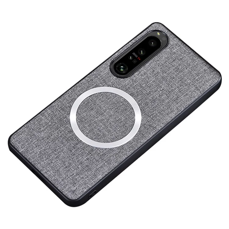 For Sony Xperia 1 VI Case Magnetic TPU+Cloth Shock-Absorbent Phone Cover - Grey