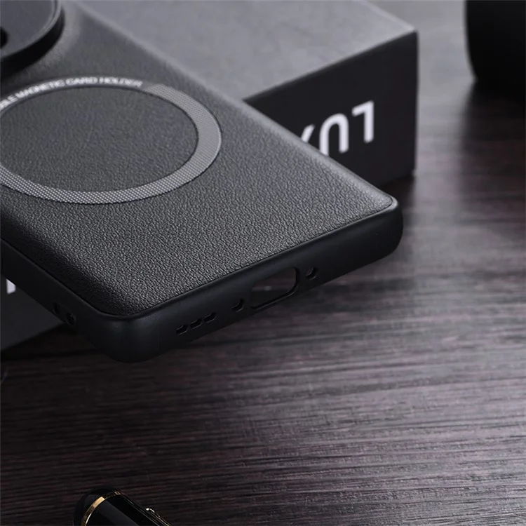 For Realme 12 Pro 5G / 12 Pro+ 5G Phone Case PU Leather+TPU Shell Compatible with MagSafe - Black