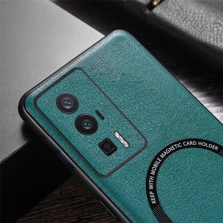 Per Xiaomi Poco F5 Pro 5G / Redmi K60 5G / K60 Pro 5G Custodia Anti-Caduta PU Pelle+TPU Compatibile con MagSafe - Verde