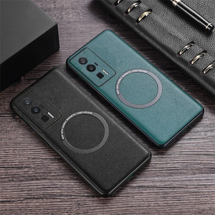 Per Xiaomi Poco F5 Pro 5G / Redmi K60 5G / K60 Pro 5G Custodia Anti-Caduta PU Pelle+TPU Compatibile con MagSafe - Verde