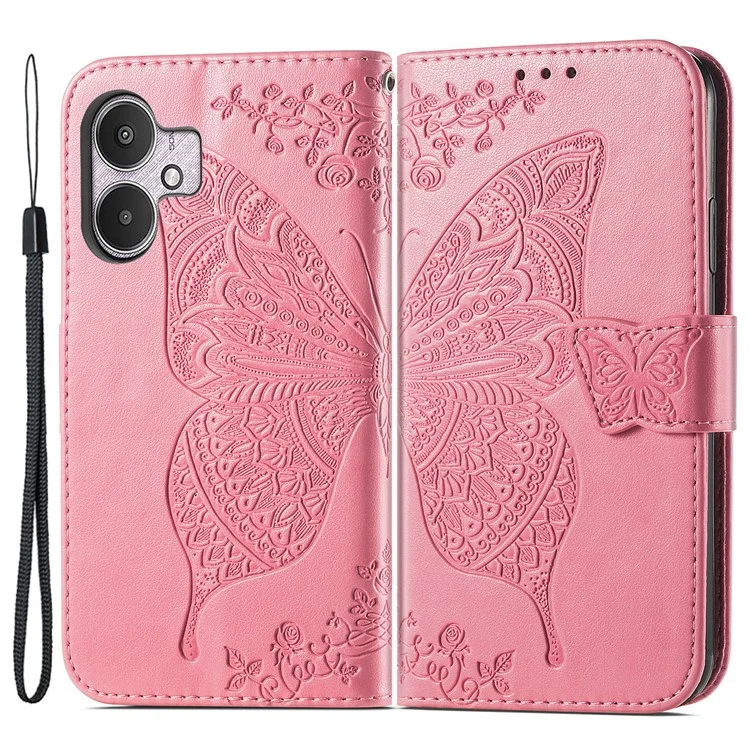 Pour Xiaomi Redmi 13C 4G / 13C 5G / 13R 5G / Poco M6 5G / Poco C65 4G Étui de téléphone avec support Motif imprimé Étui en cuir PU - Rose