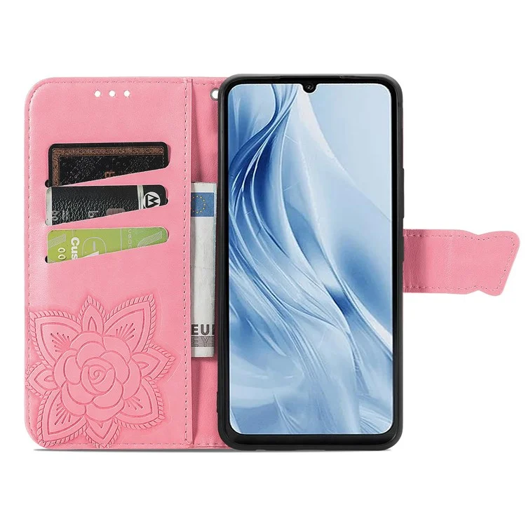 Pour Xiaomi Redmi 13C 4G / 13C 5G / 13R 5G / Poco M6 5G / Poco C65 4G Étui de téléphone avec support Motif imprimé Étui en cuir PU - Rose