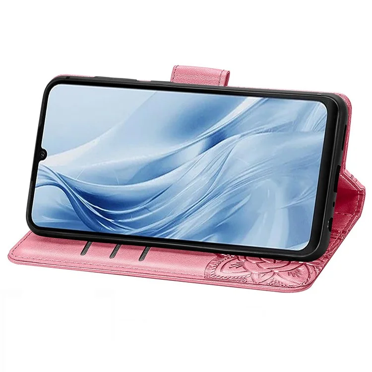 Pour Xiaomi Redmi 13C 4G / 13C 5G / 13R 5G / Poco M6 5G / Poco C65 4G Étui de téléphone avec support Motif imprimé Étui en cuir PU - Rose