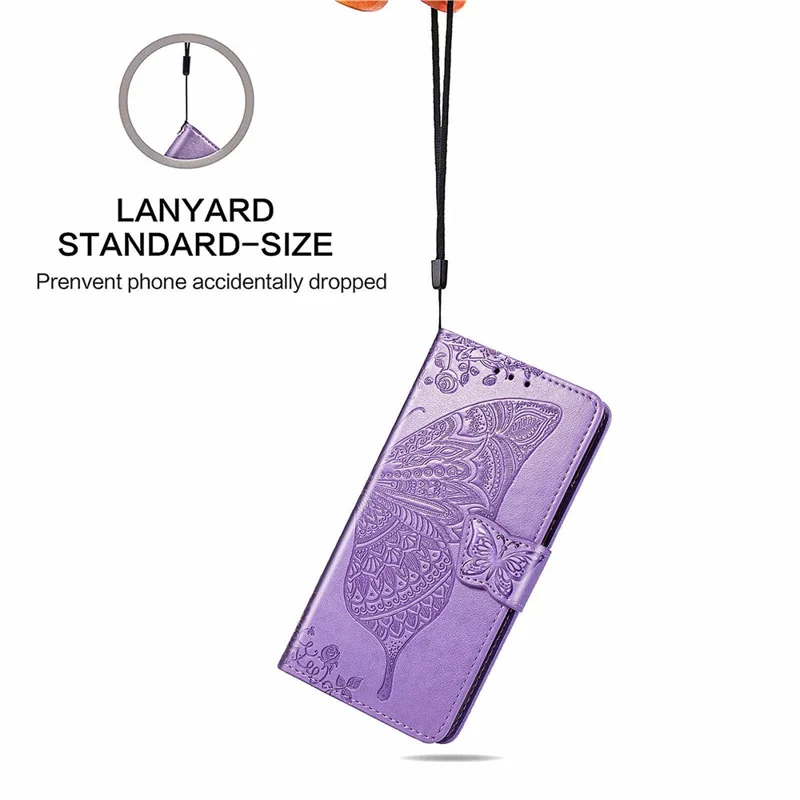For Xiaomi Redmi 13C 4G / 13C 5G / 13R 5G / Poco M6 5G / Poco C65 4G Phone Stand Case Imprinted Pattern PU Leather Phone Cover - Light Purple