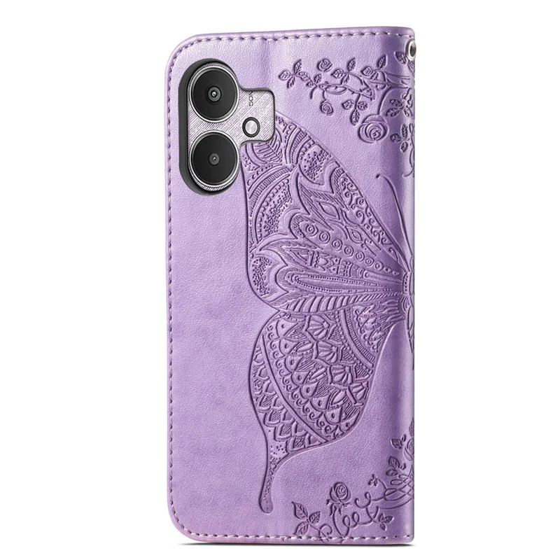 For Xiaomi Redmi 13C 4G / 13C 5G / 13R 5G / Poco M6 5G / Poco C65 4G Phone Stand Case Imprinted Pattern PU Leather Phone Cover - Light Purple