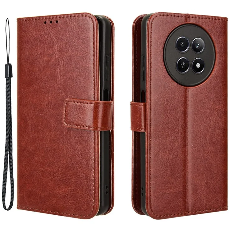 For Realme Narzo 70x 5G / C65 5G / Narzo N65 5G / 13 5G / 12 5G / 12x 5G Wallet Case Crazy Horse Texture Stand Leather Phone Cover - Brown