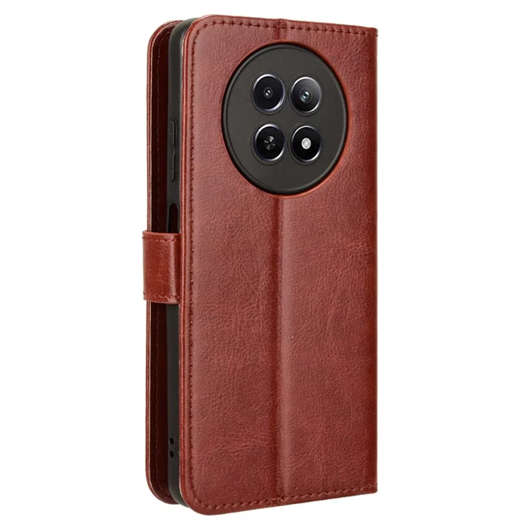 For Realme Narzo 70x 5G / C65 5G / Narzo N65 5G / 13 5G / 12 5G / 12x 5G Wallet Case Crazy Horse Texture Stand Leather Phone Cover - Brown