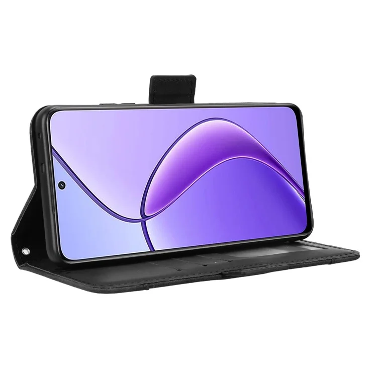 For Realme Narzo 70x 5G / C65 5G / Narzo N65 5G / 13 5G / 12 5G / 12x 5G Card Slots Case Anti-Drop Magnetic Closure Leather Phone Cover - Black