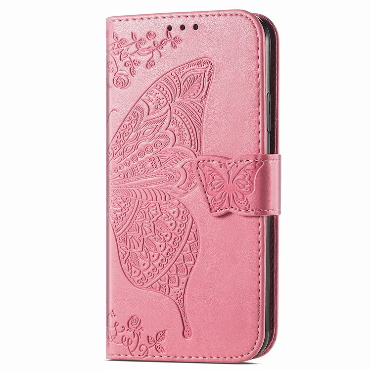 Para Motorola Moto G24 Power Case Floral Butterfly PU Leather Flip Phone Cover - Pink
