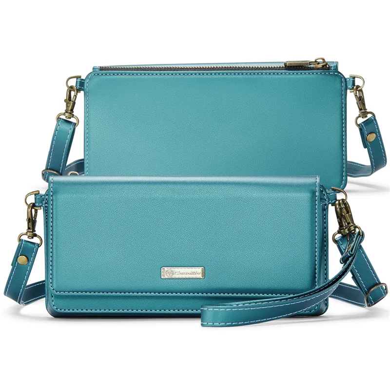 CASEME Me30 4.0-6.7 inch Phone Leather Bag RFID Blocking Wallet Crossbody Phone Bag - Green