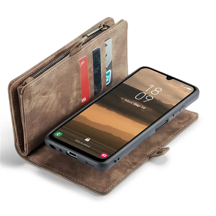 For Samsung Galaxy A25 5G (Global) (161mm) Phone Cases CASEME Leather Cover with Detachable Wallet and Strap - Brown