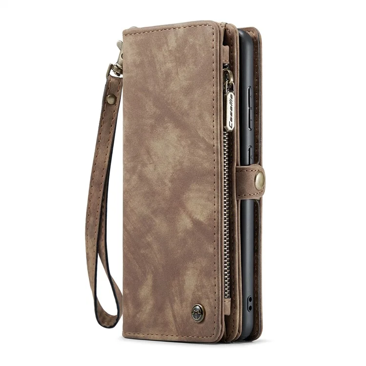For Samsung Galaxy A55 5G Phone Cases CASEME Leather Cover with Detachable Wallet and Strap - Brown