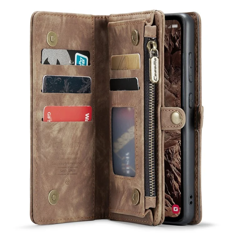 For Samsung Galaxy A55 5G Phone Cases CASEME Leather Cover with Detachable Wallet and Strap - Brown