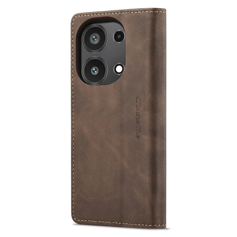 CASEME 013 Série Pour Xiaomi Redmi Note 13 Pro 4G / Poco M6 Pro 4G Étui en Cuir Porte-Cartes Coque de Téléphone - Café