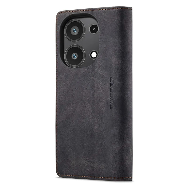 CASEME 013 Série Pour Xiaomi Redmi Note 13 Pro 4G / Poco M6 Pro 4G Étui en Cuir Porte-Cartes Coque de Téléphone - Noir