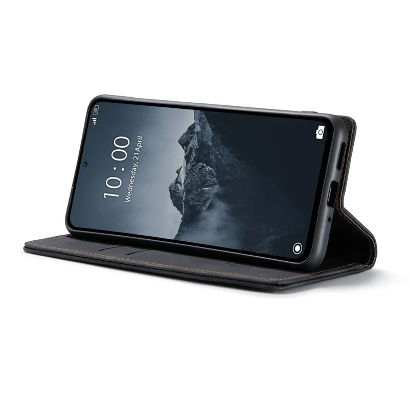 CASEME 013 Série Pour Xiaomi Redmi Note 13 Pro 4G / Poco M6 Pro 4G Étui en Cuir Porte-Cartes Coque de Téléphone - Noir
