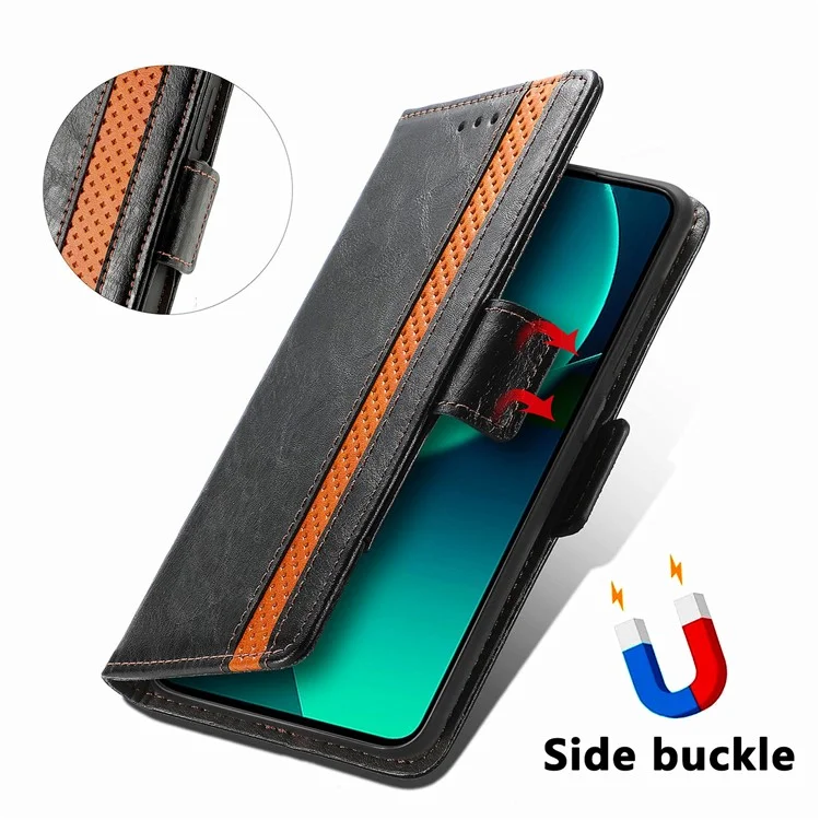 CASENEO 002 Series для Xiaomi 13T / 13T Pro / Redmi K60 Ultra Чехол Кожаный RFID-блокирующий Чехол для телефона - Черный