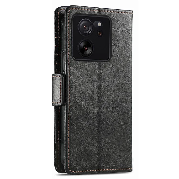 CASENEO 002 Series для Xiaomi 13T / 13T Pro / Redmi K60 Ultra Чехол Кожаный RFID-блокирующий Чехол для телефона - Черный
