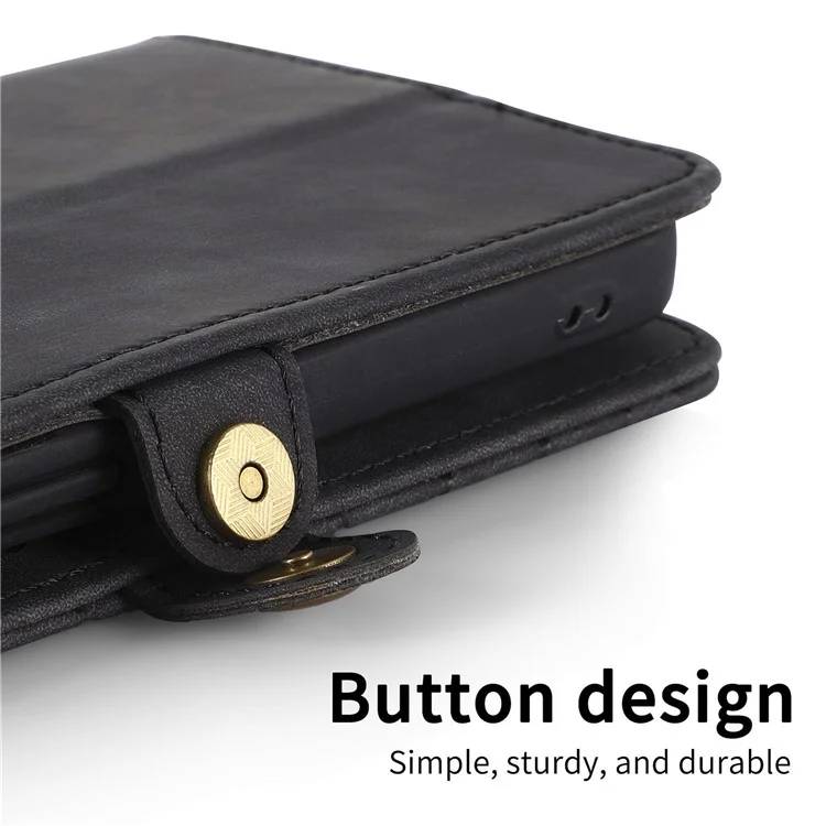 Funda para OnePlus 12 5G Geometry Leather Wallet Phone Cover Zipper Handbag - Negro