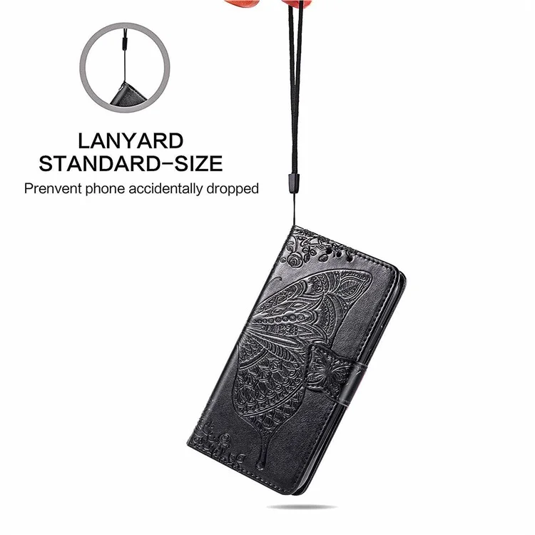 Per Xiaomi Redmi A3 / Poco C61 4G Cellphone Stand Case Imprinted Pattern PU Leather Phone Cover - Nero