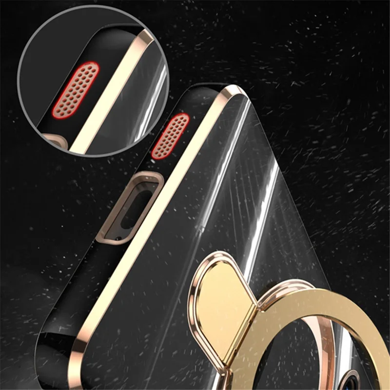 For Samsung Galaxy S24 Magnetic Case Ring Kickstand Soft TPU Phone Cover - Light Purple