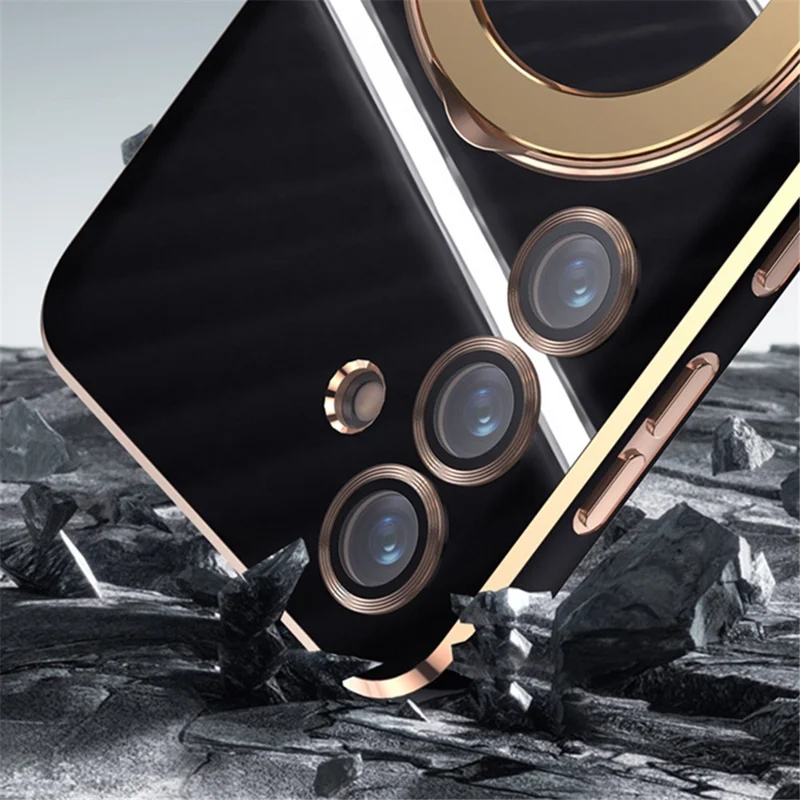 For Samsung Galaxy S24+ støttebeslag etui kompatibelt med MagSafe TPU telefondæksel - Sort