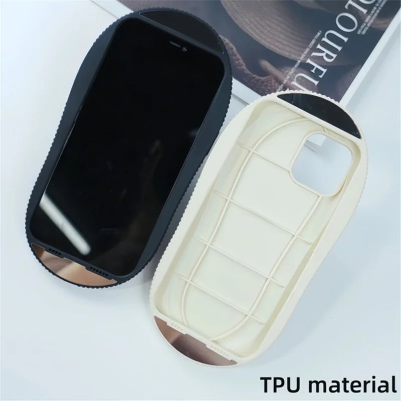 For iPhone 14 Pro Case Slipper Design Kickstand TPU Shockproof Phone Cover - Black