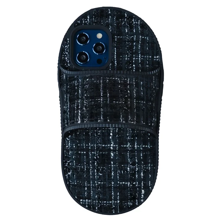 Für iPhone 12 Pro Max Kickstand-Hülle Slipper Design TPU Phone Cover - Schwarz