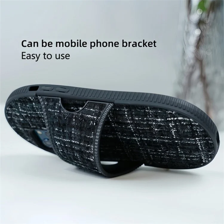 Für iPhone 12 Pro Max Kickstand-Hülle Slipper Design TPU Phone Cover - Schwarz