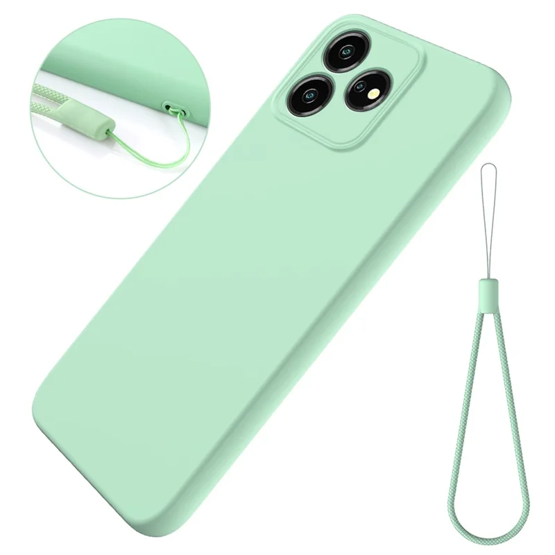 For ZTE Blade V50 Design 4G Phone Case Liquid Silicone Cover with Soft Lining - Green