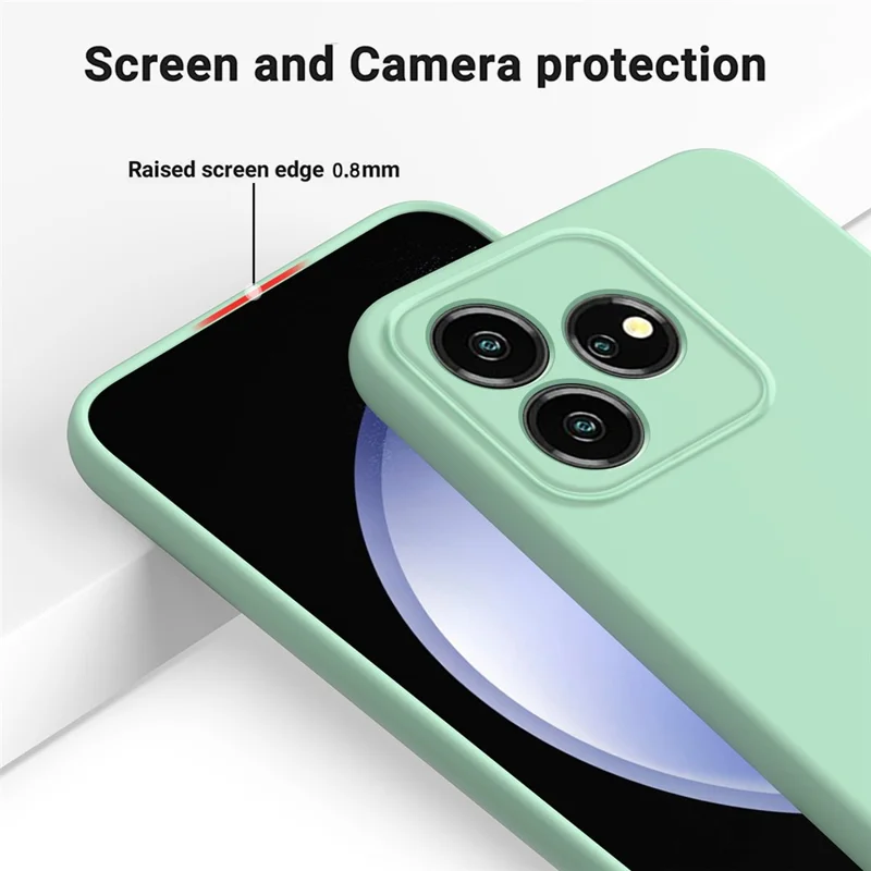 For ZTE Blade V50 Design 4G Phone Case Liquid Silicone Cover with Soft Lining - Green