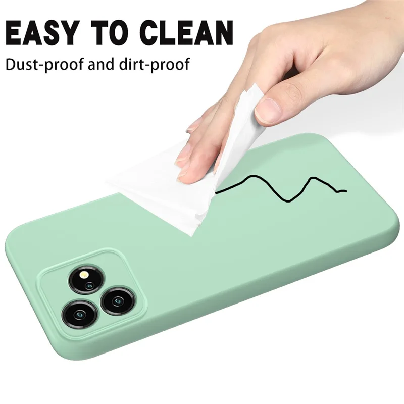For ZTE Blade V50 Design 4G Phone Case Liquid Silicone Cover with Soft Lining - Green