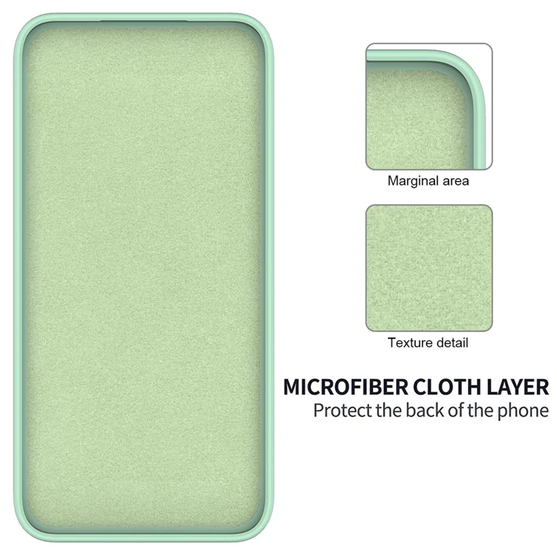 For ZTE Blade V50 Design 4G Phone Case Liquid Silicone Cover with Soft Lining - Green