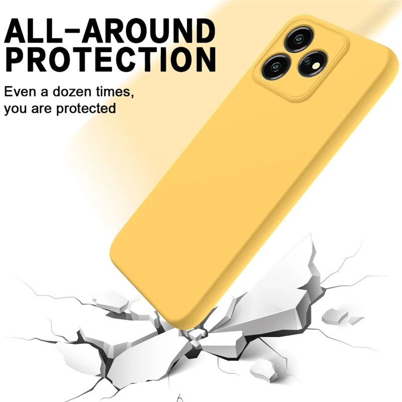 For ZTE Blade V50 Design 4G Phone Case Liquid Silicone Cover with Soft Lining - Yellow