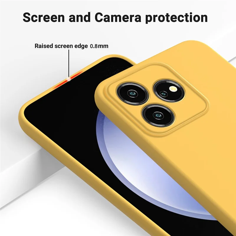 For ZTE Blade V50 Design 4G Phone Case Liquid Silicone Cover with Soft Lining - Yellow