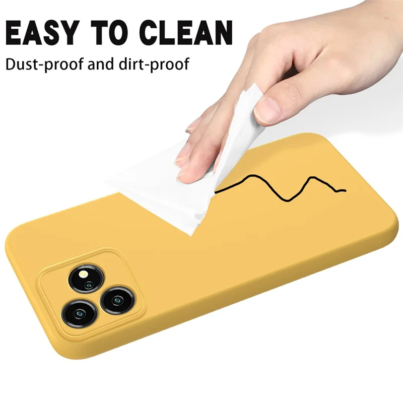 For ZTE Blade V50 Design 4G Phone Case Liquid Silicone Cover with Soft Lining - Yellow