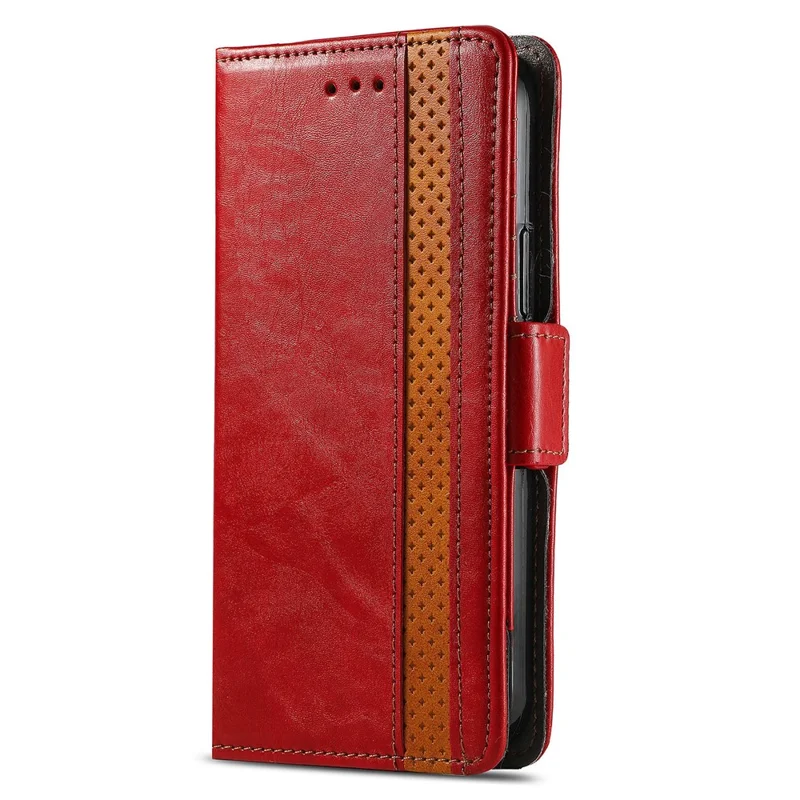 For Motorola Moto G84 5G Phone Cases CASENEO PU Leather Cover Stand with RFID Blocking Wallet - Red