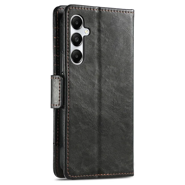 CASENEO 002 Series For Samsung Galaxy A55 5G Resistente a los golpes Cartera de cuero sintético Soporte de teléfono Funda de teléfono con bloqueo RFID - Negro