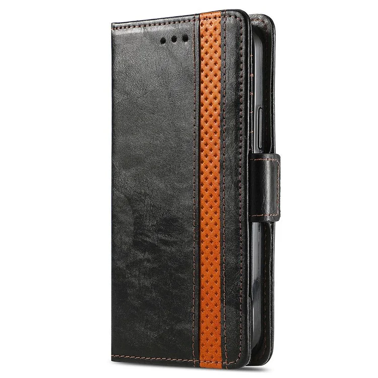 CASENEO 002 Series For Samsung Galaxy A55 5G Resistente a los golpes Cartera de cuero sintético Soporte de teléfono Funda de teléfono con bloqueo RFID - Negro