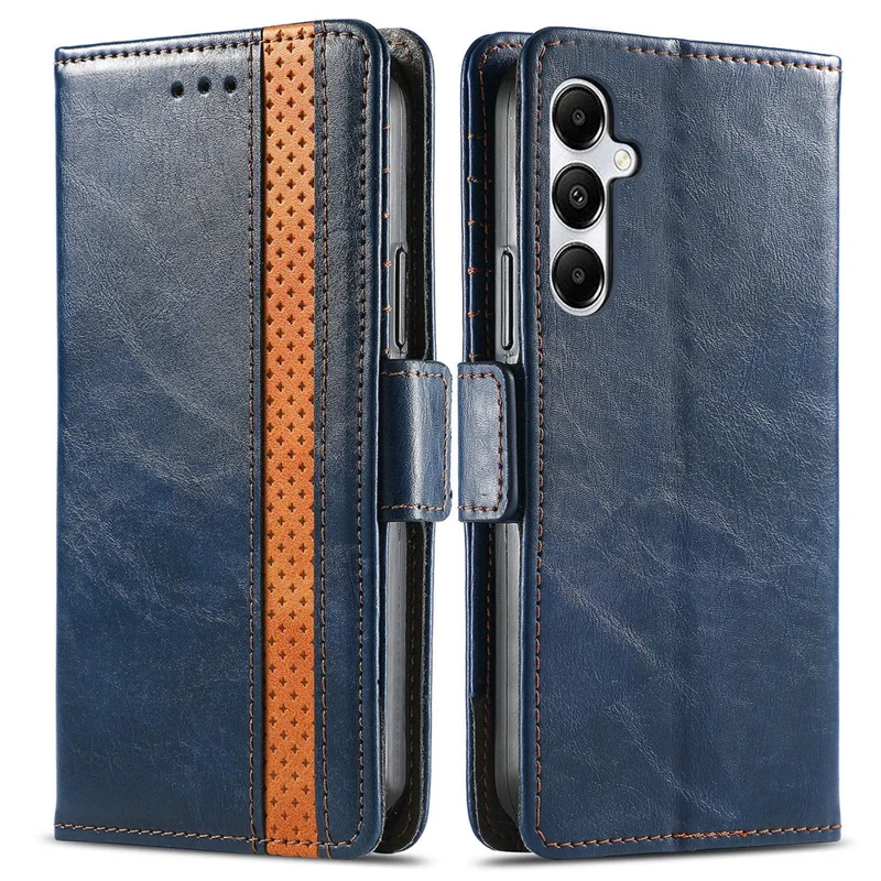 For Samsung Galaxy A55 5G Phone Cases CASENEO PU Leather Cover Stand with RFID Blocking Wallet - Dark Blue
