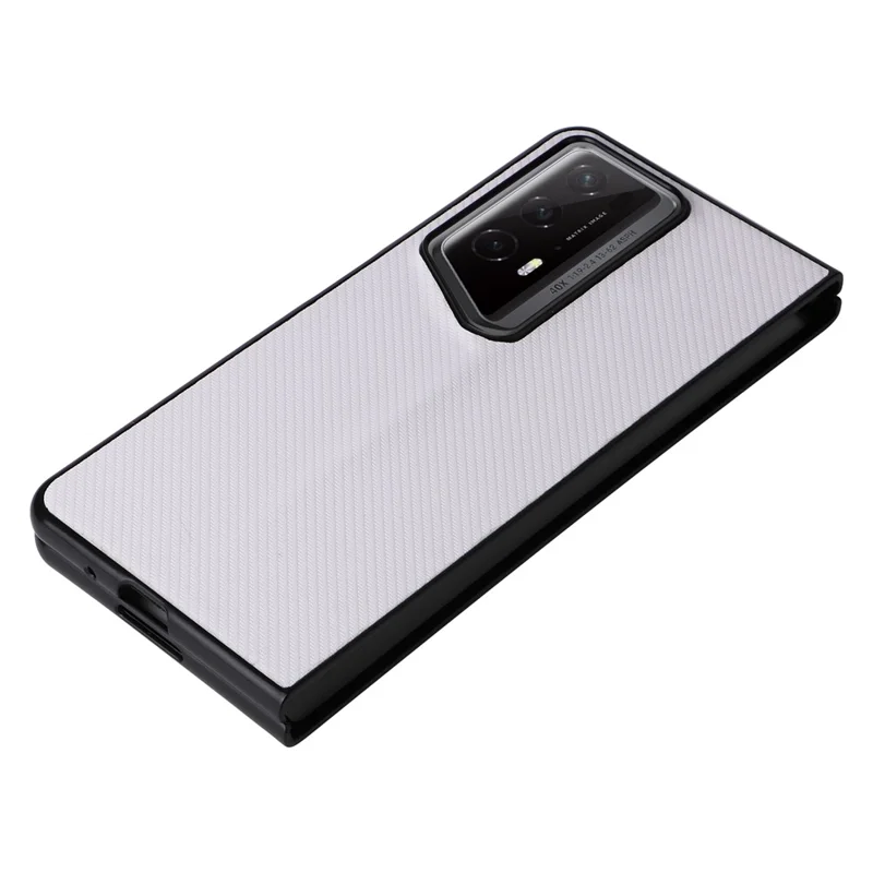 For Honor Magic V2 RSR Porsche Design Case Carbon Fiber Texture Leather Coated PC Phone Cover - White
