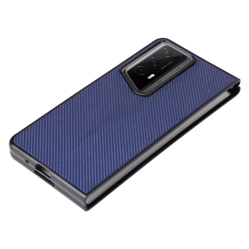 For Honor Magic V2 RSR Porsche Design Case Carbon Fiber Texture Leather Coated PC Phone Cover - Blue