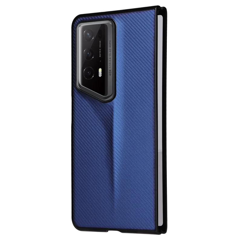 For Honor Magic V2 RSR Porsche Design Case Carbon Fiber Texture Leather Coated PC Phone Cover - Blue