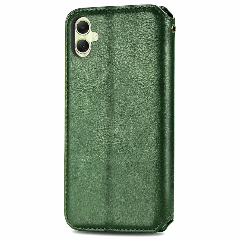 For Samsung Galaxy A05 4G PU Leather Case Rhombus Imprint Wallet Stand Phone Cover - Green