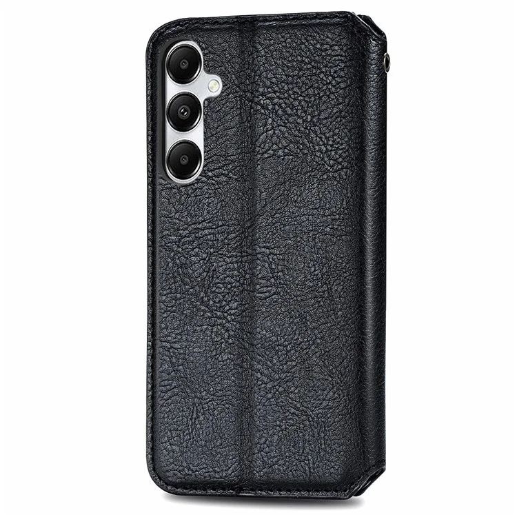 Para Samsung Galaxy A35 5G Case Rhombus Leather Phone Wallet Cover Magnetic Closing - Preto