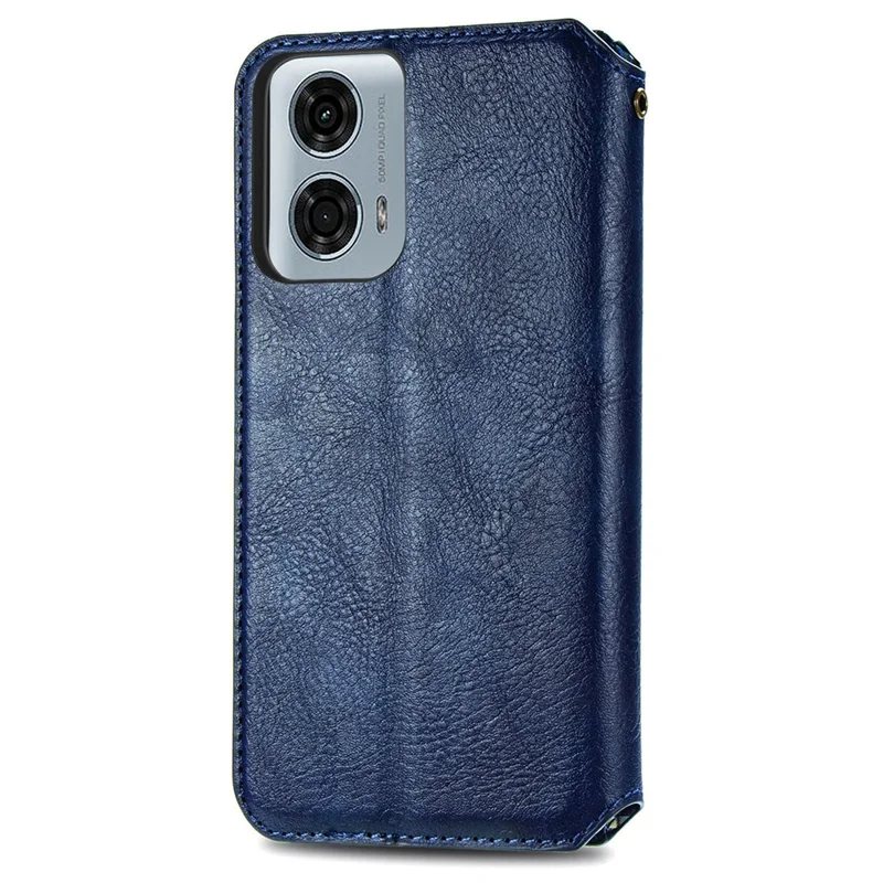 Für Motorola Moto G24 Handy-Hülle Bedruckter Faltständer Leder Rutschfeste Abdeckung - Blau